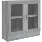 vidaXL Vitrinekast 82,5x30,5x80 cm bewerkt hout grijs sonoma eiken