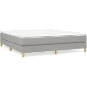 vidaXL Boxspring met matras stof lichtgrijs 180x200 cm