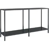vidaXL Wandtafel 140x35x75,5 cm gehard glas zwart