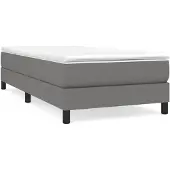 vidaXL Boxspring bed 90x200 cm stof donkergrijs