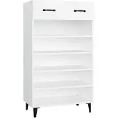 vidaXL Schoenenkast 60x35x105 cm bewerkt hout wit