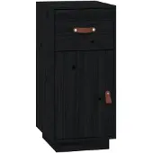 vidaXL Dressoir 34x40x75 cm massief grenenhout zwart