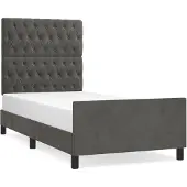 vidaXL Bedframe zonder matras 90x190 cm fluweel donkergrijs