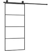 vidaXL Schuifdeur met beslag 90x205 cm ESG-glas en aluminium