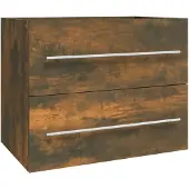 vidaXL Wastafelkast 60x38,5x48 cm bewerkt hout gerookt eikenkleurig