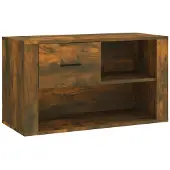 vidaXL Schoenenkast 80x35x45 cm bewerkt hout gerookt eikenkleurig