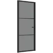 vidaXL Binnendeur 83x201,5 cm ESG-glas en aluminium zwart