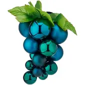 Krist+ decoratie druiventros - blauw - kunststof - 28 cm - Feestdecoratievoorwerp