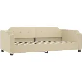 vidaXL Slaapbank 80x200 cm stof crèmekleurig