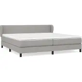 vidaXL Boxspring met matras stof lichtgrijs 200x200 cm