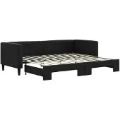 vidaXL Dagbed uitschuifbaar, zwart, 80x200 cm, met stoffen bekleding