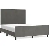 vidaXL Bedframe zonder matras 140x190 cm fluweel donkergrijs