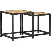 vidaXL Salontafels 2 st MDF zwart en geel