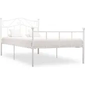 vidaXL Bedframe metaal wit 90x200 cm