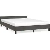 vidaXL Bedframe zonder matras 140x200 cm fluweel donkergrijs