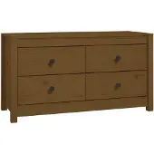 vidaXL Dressoir 100x40x54 cm massief grenenhout honingbruin