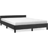 vidaXL Bedframe met hoofdeinde zonder matras 140x200 cm zwart