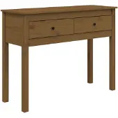 vidaXL Wandtafel 100x35x75 cm massief grenenhout honingbruin