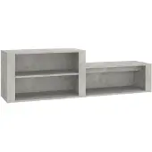 vidaXL Schoenenkast 150x35x45 cm bewerkt hout betongrijs
