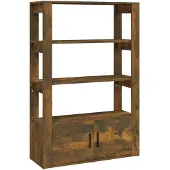 vidaXL Dressoir 80x30x119,5 cm bewerkt hout gerookt eikenkleurig