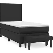 vidaXL Boxspring met matras kunstleer zwart 90x200 cm