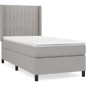 vidaXL Boxspring met matras stof lichtgrijs 80x200 cm