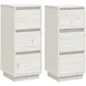vidaXL Dressoirs 2 st 32x34x75 cm massief grenenhout wit