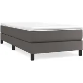 vidaXL Boxspring bed kunstleer grijs 90x190 cm