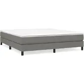 vidaXL Boxspring bed stof donkergrijs 160x200 cm