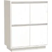 vidaXL Dressoir 60x34x75 cm massief grenenhout wit