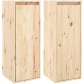 vidaXL Wandkasten 2 st 30x30x80 cm massief grenenhout