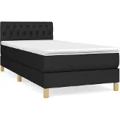 vidaXL Boxspring met matras stof zwart 80x200 cm
