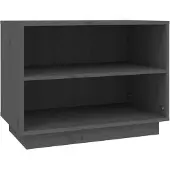 vidaXL Schoenenkast 60x34x45 cm massief grenenhout grijs