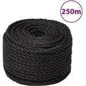 vidaXL Werktouw 14 mm 250 m polypropeen zwart