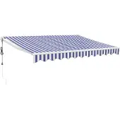 vidaXL Luifel automatisch uitschuifbaar 3x2,5 m blauw en wit
