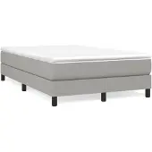 vidaXL Boxspring met matras stof lichtgrijs 120x200 cm