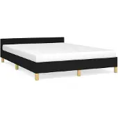 vidaXL Bedframe zonder matras stof zwart 140x190 cm