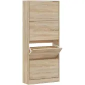 vidaXL Schoenenkast 63x24x147 cm bewerkt hout sonoma eikenkleurig