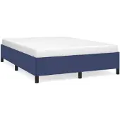 vidaXL Bedframe zonder matras stof blauw 140x200 cm