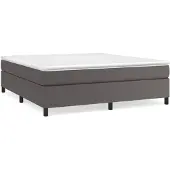 vidaXL Boxspring bed kunstleer grijs 180x200 cm