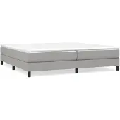 vidaXL Boxspring bed stof lichtgrijs 200x200 cm
