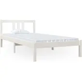 vidaXL Bedframe massief hout wit 90x200 cm