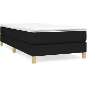 vidaXL Boxspring met matras stof zwart 80x200 cm