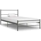 vidaXL Bedframe metaal grijs 100x200 cm