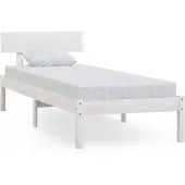 vidaXL Bedframe massief grenenhout wit 100x200 cm