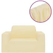 vidaXL Bankhoes stretch polyester jersey crèmekleurig