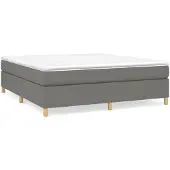 vidaXL Boxspring met matras stof donkergrijs 180x200 cm