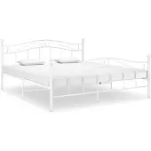 vidaXL Bedframe metaal wit 140x200 cm