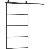 vidaXL Schuifdeur met beslag 102,5x205 cm ESG-glas en aluminium