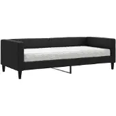 vidaXL Slaapbank met matras 90x190 cm stof zwart